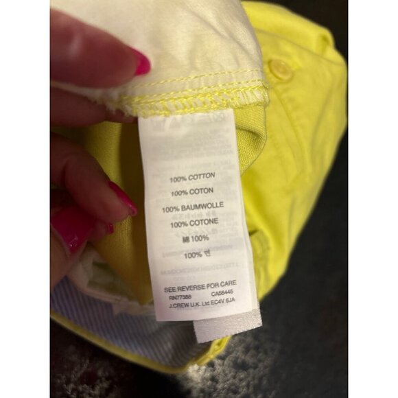 J. Crew Womens Yellow Green Flat Front Chino Shorts Sz 12 - Picture 5 of 7